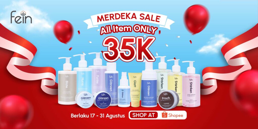Promo skincare lokal. Promo skincare Agustus. Promo kemerdekaan. Promo merdeka sale 2025.